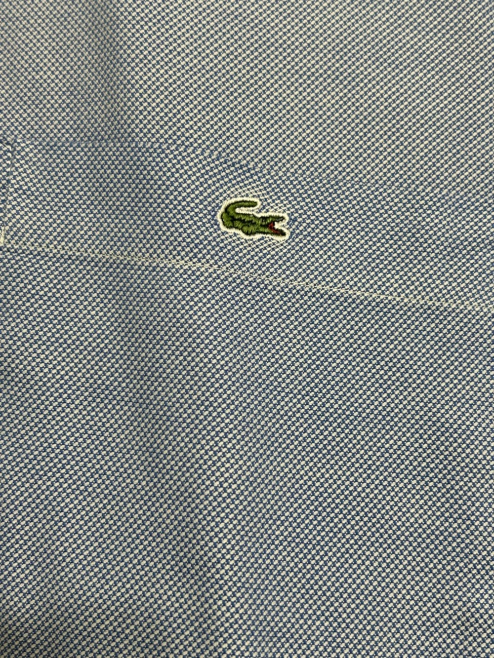 Lacoste Blue and Green Crocodile Logo Shirt Label